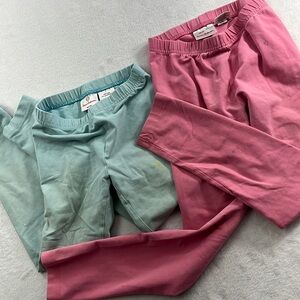 Hanna Andersson 120/6-7, 130/8 PLAY Cotton Lycra Blend Pink Blue Soft Leggings